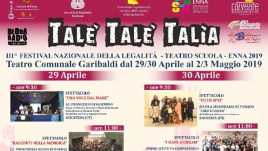 Photo of Seconda giornata per il Tale’Tale’ Talia. Per gli spettacoli serali debutta al teatro Garibaldi di Enna alle  20 e 30 “Dna- Dove Nasce Ancora”