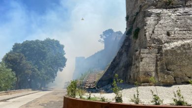 Photo of Vasto incendio alle pendici della Baronessa. Il fuoco arrivato già al museo del Mito